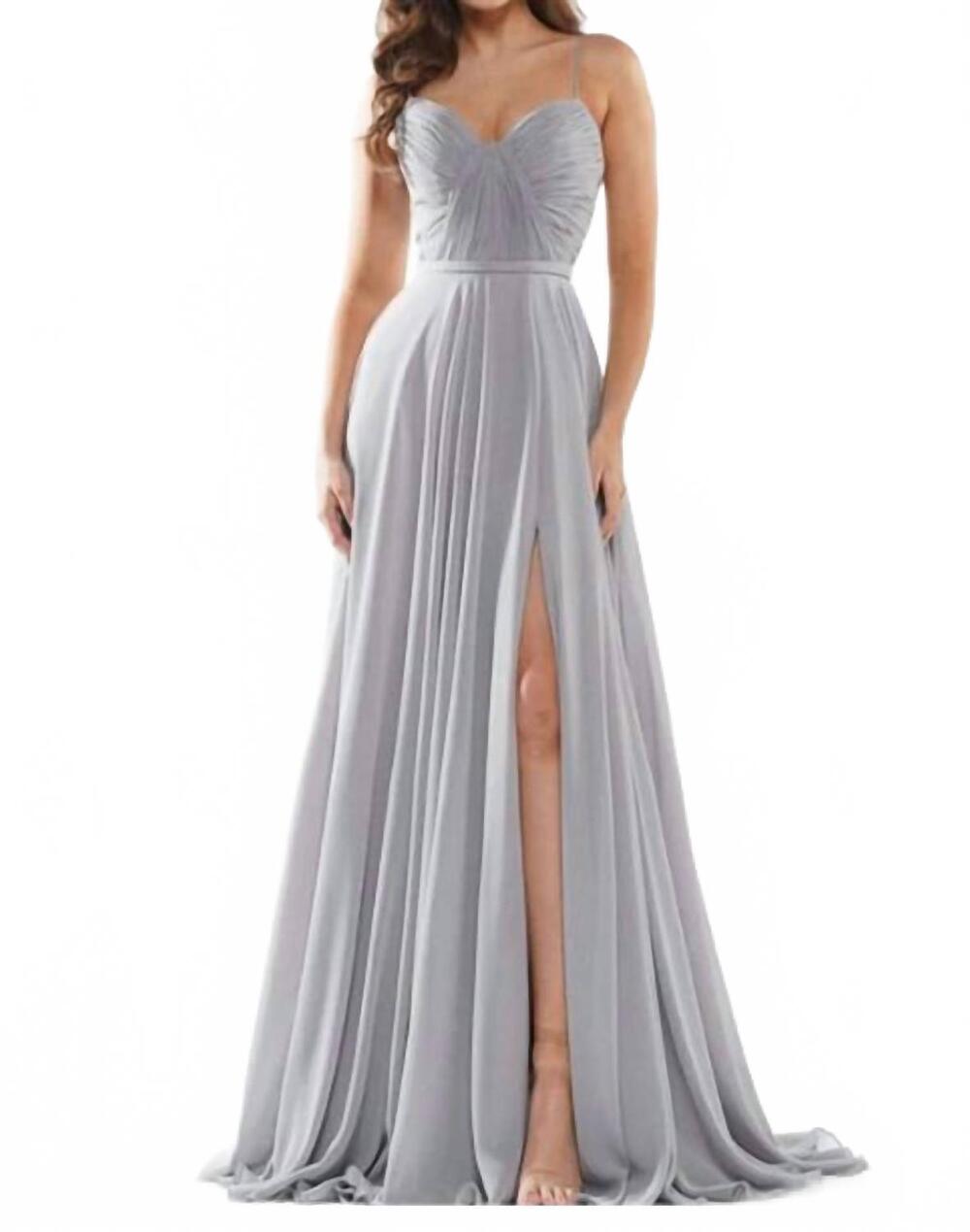 NEW COLORS DRESS chiffon gown in grey